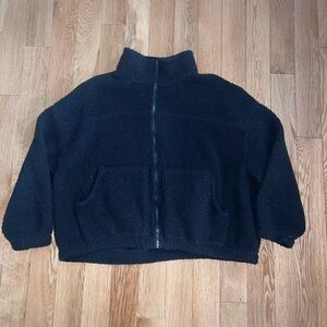 Old Navy Black Fleece Zip-Up Jacket